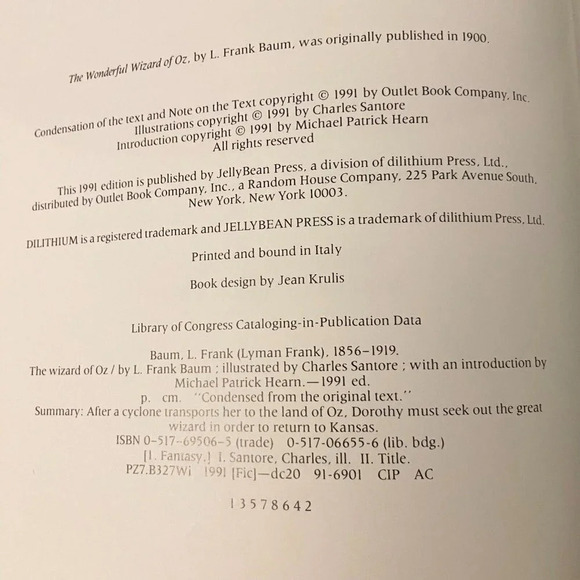 Vintage 1991 Wizard of Oz Jellybean Press Book by L Frank Baum - Picture 10 of 16